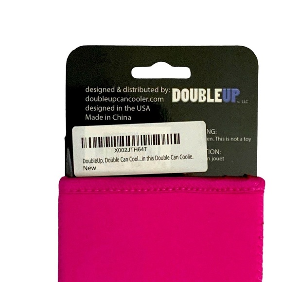 DoubleUp Can Cooler Double Can Holder Because One Is Never Enough Barbie Pink - Picture 5 of 14
